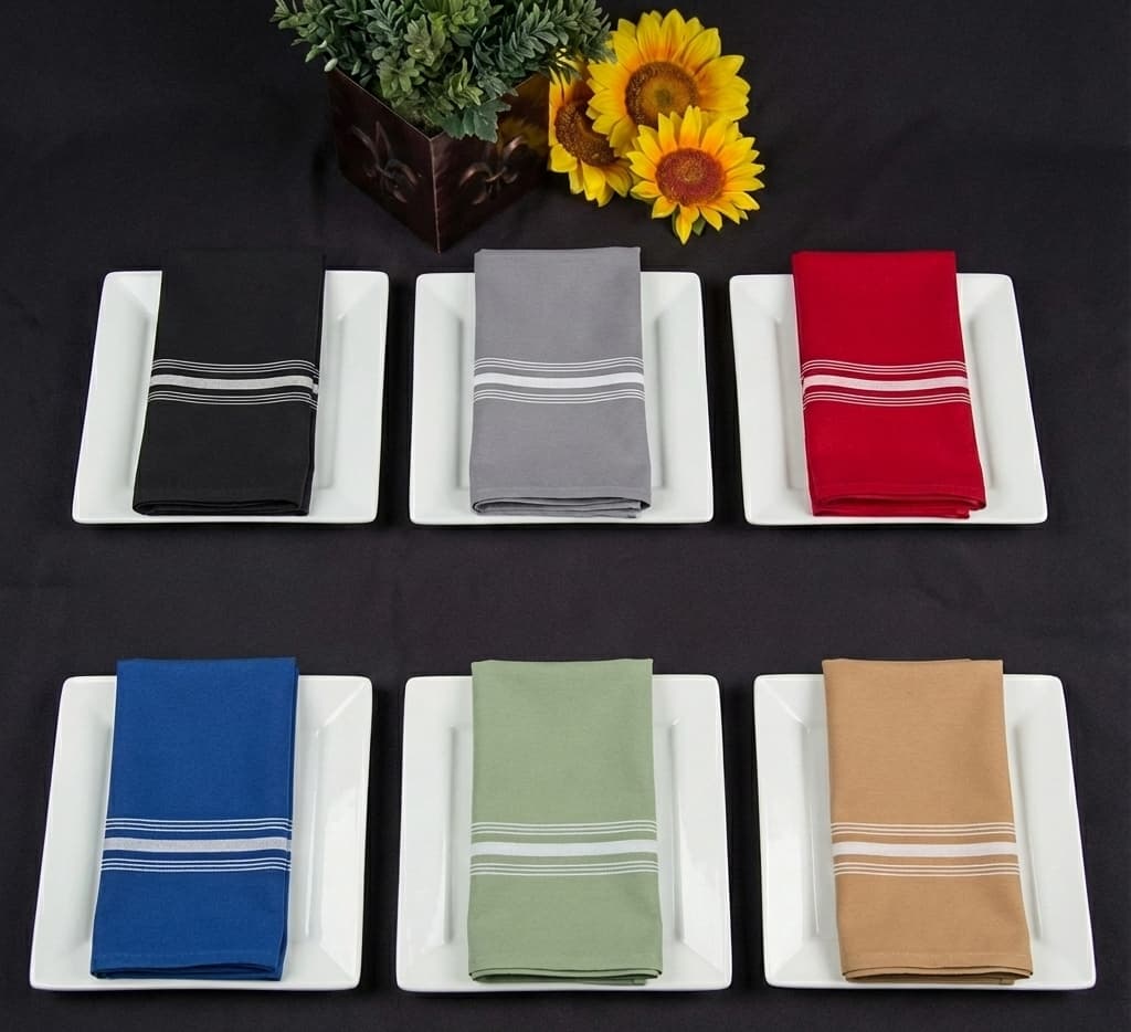 Bistro Stripe Napkins - French Style Restaurant Napkins