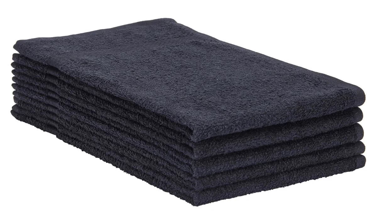 16x27 Black Salon Towels Bleach Resistant 100% Cotton
