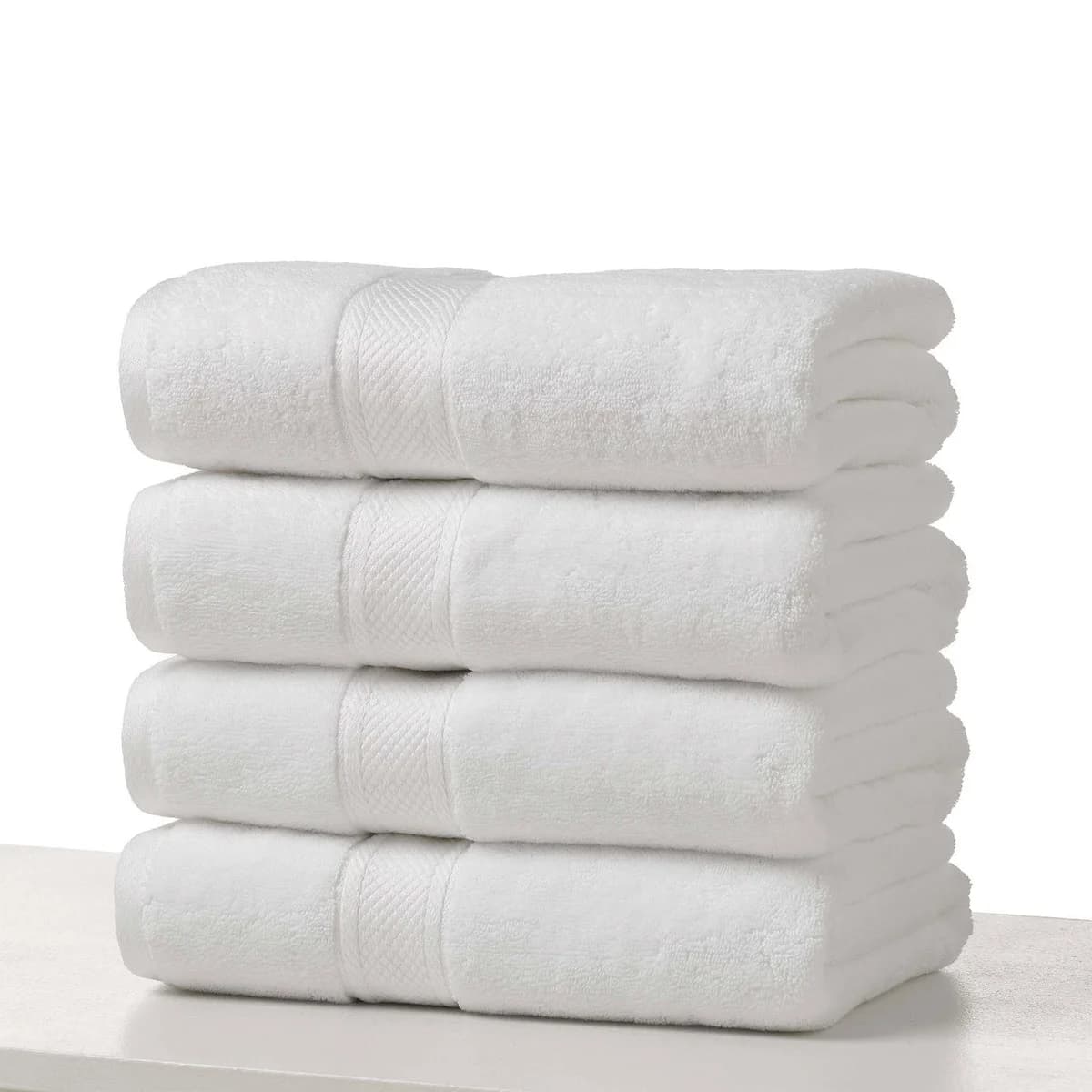 30x56 White Bath Towels 100% Combed Ring Spun Cotton 18 lbs - Image 1