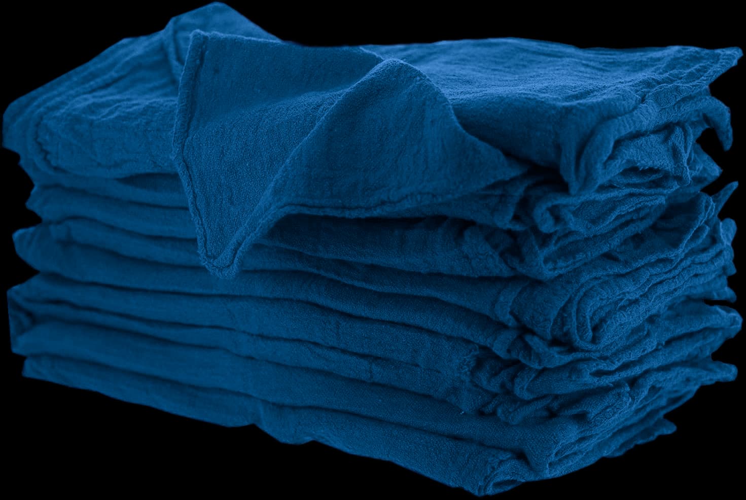 Blue Auto-Mechanic Shop Towels Rags 100% Cotton 14x14 - Image 1