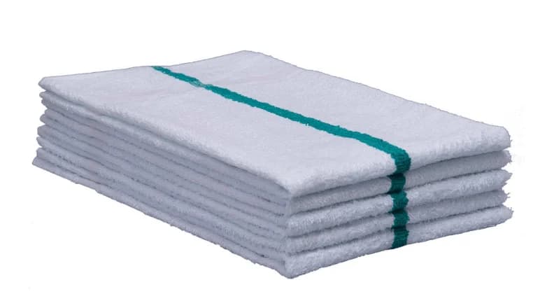 16x27 Green Center Stripe Hand Towels ( 100% Cotton ) - Image 1