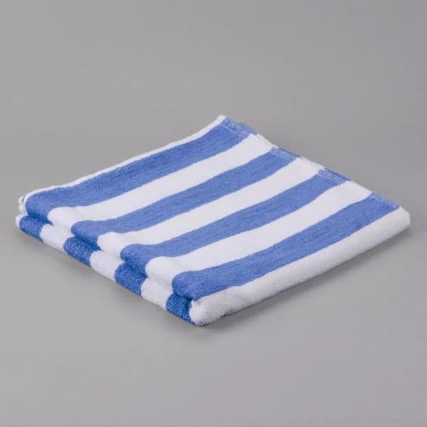 30x60 Blue Stripe Bleach Safe Pool Towels (100% Cotton) 9 lbs - Image 1