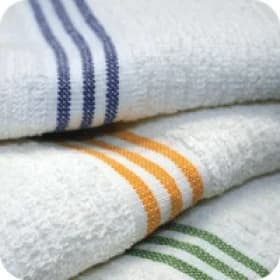 30x60 Green Stripe Ribbed Pool Towels w/ Three Color Stripes 9 lbs Bale Package Compress - Image 1