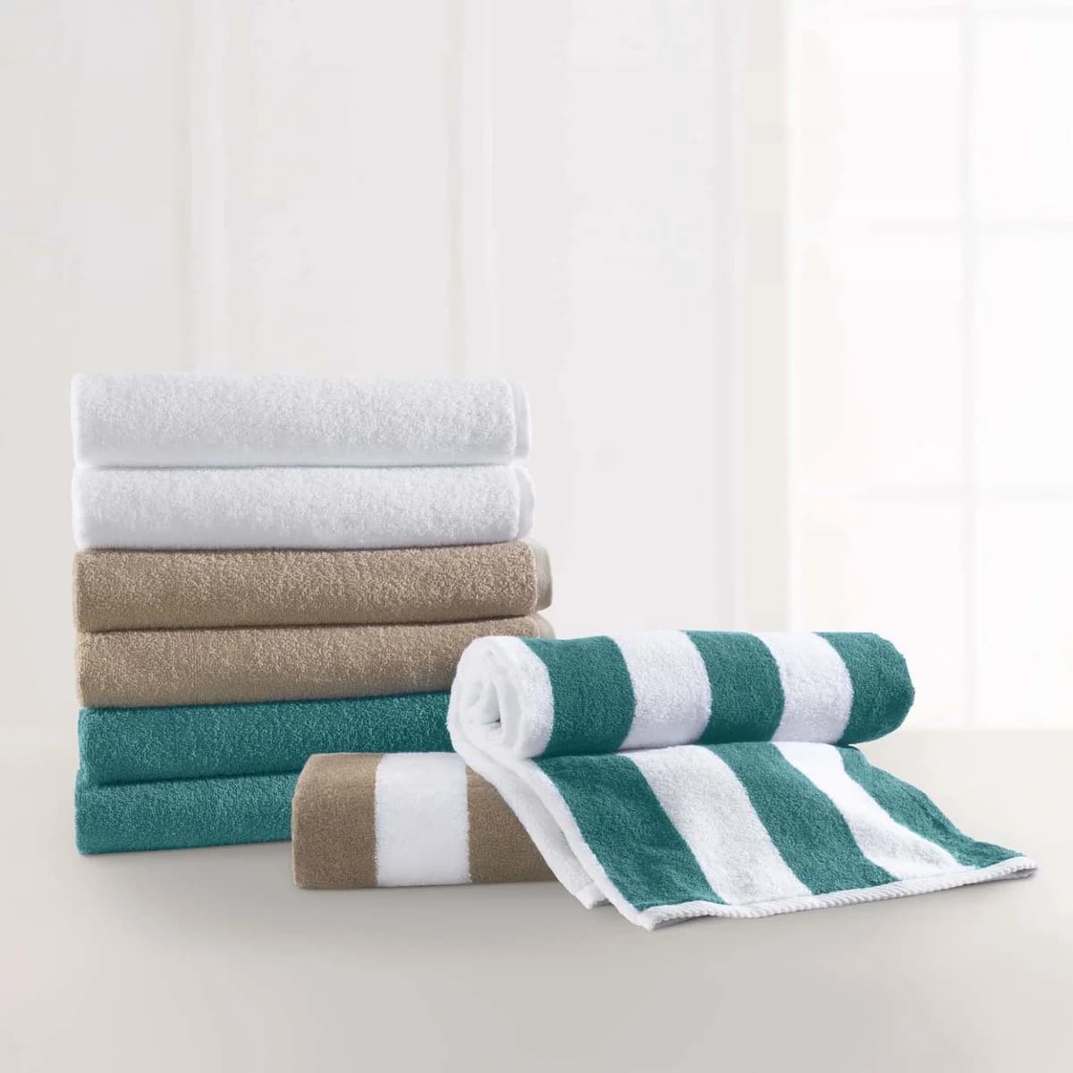 30x66 Dark Linen 100% Cotton Pool Towels - Image 1