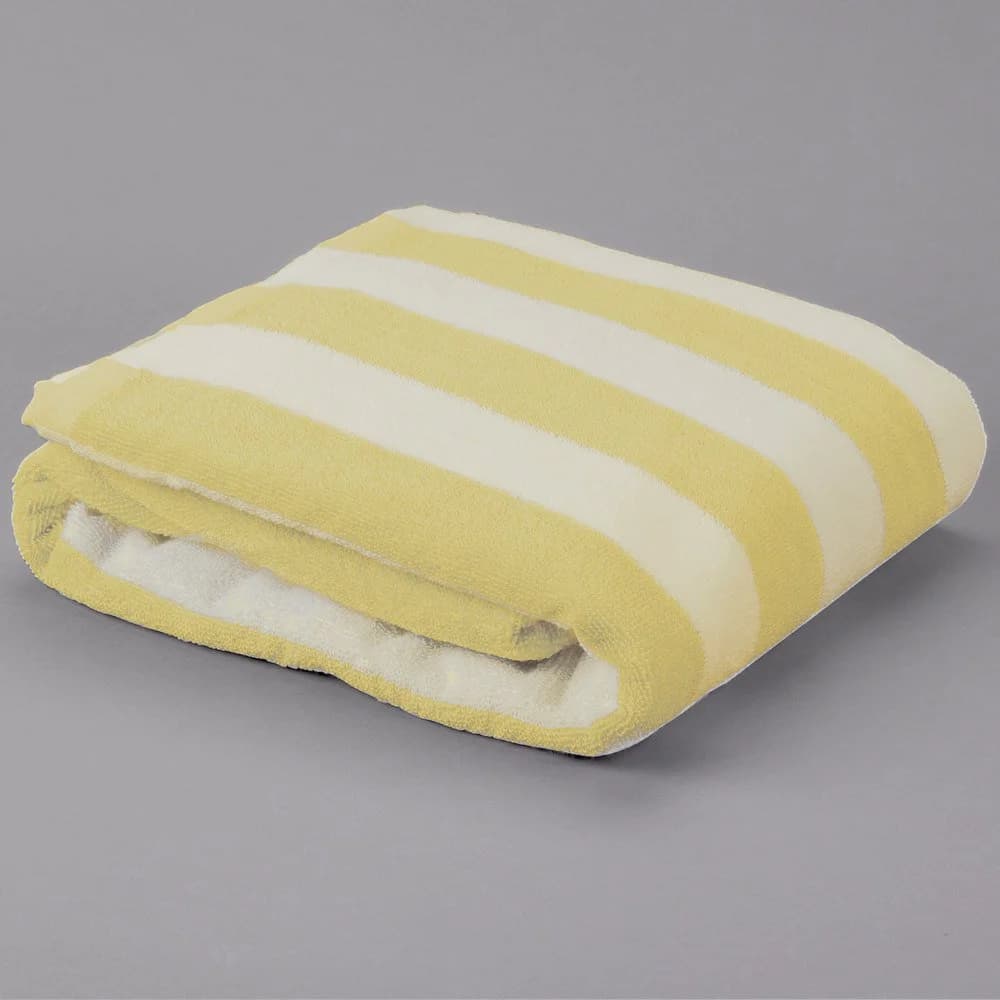 32x70 Canary Stripe Bleach Safe Pool Towels (100% Cotton) 15 lbs - Image 1