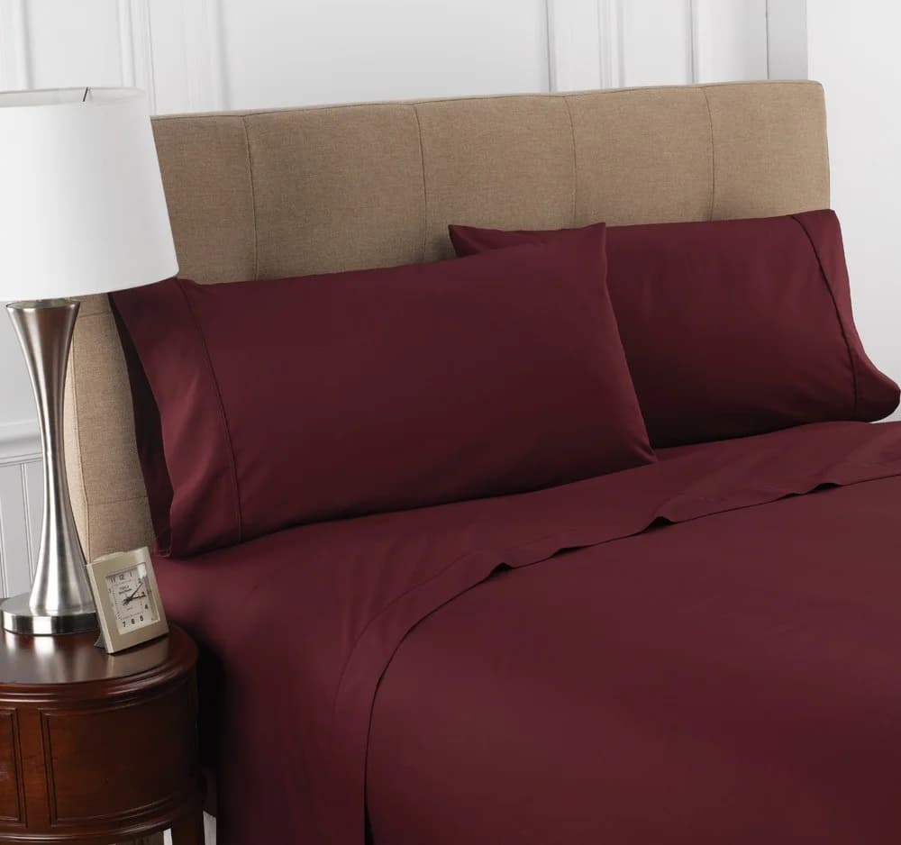54x75x12 Fitted Sheet - Full Burgundy - Image 1
