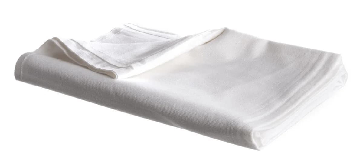 70x90 Bleached White Bath Blanket 55% Cotton 45% Polyester 1.75 lbs