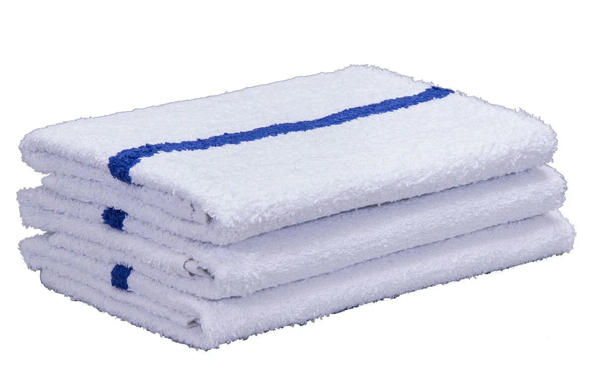 24x48 Blue Center Stripe Bath Towels ( 100% Cotton ) 8-lbs per dozen - Image 1