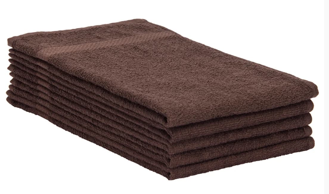16x27 Dark Brown Salon Towels Bleach Resistant 100% Cotton - Image 1