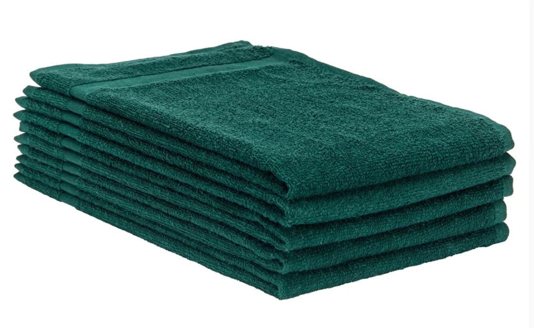 16x27 Hunter Green Salon Towels Bleach Resistant (100% Cotton)
