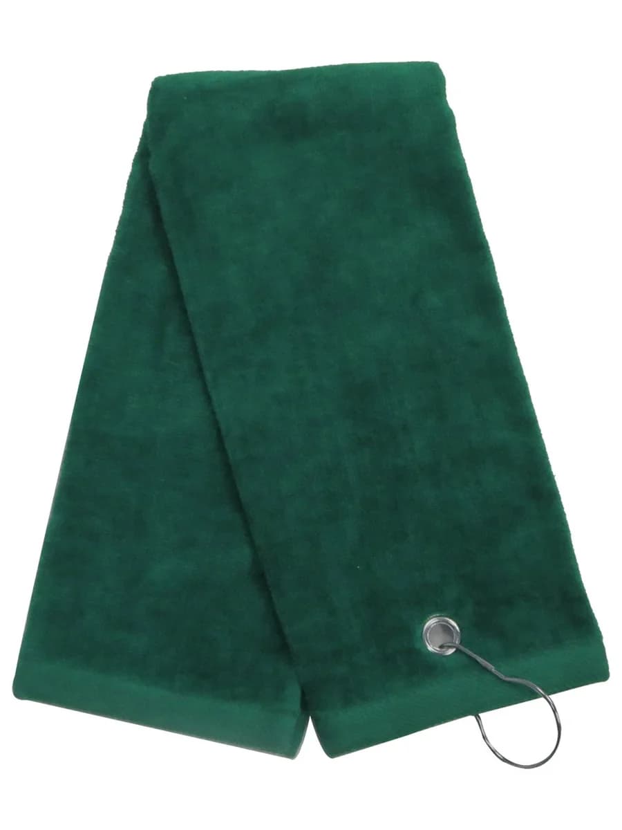 Hunter Green Tri-Fold Golf Towel,16x25 w/Grommet and Hook