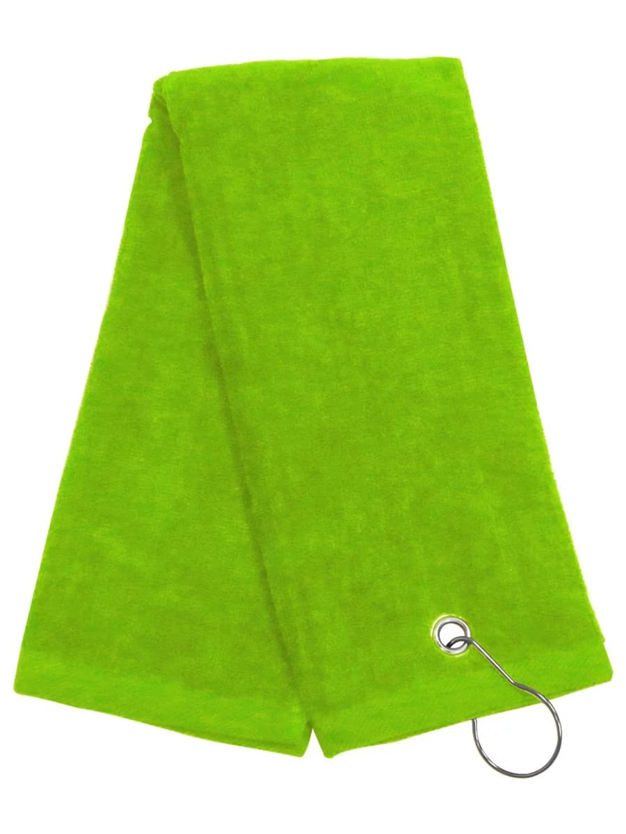 Lime Tri-Fold Golf Towel,16x25 w/Grommet and Hook
