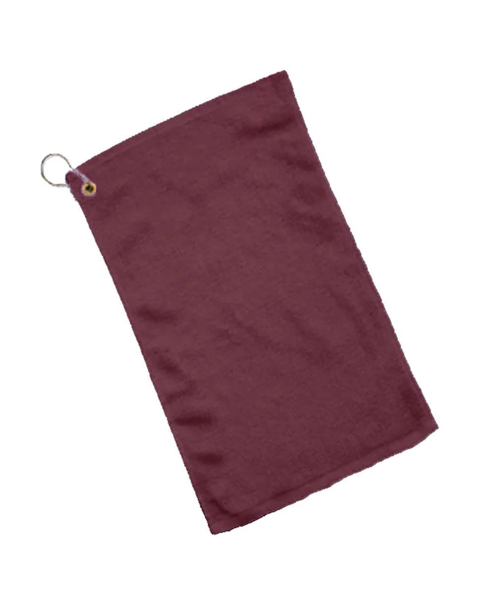 Maroon 11x18 Terry Velour Golf Towels with Grommet & Hook