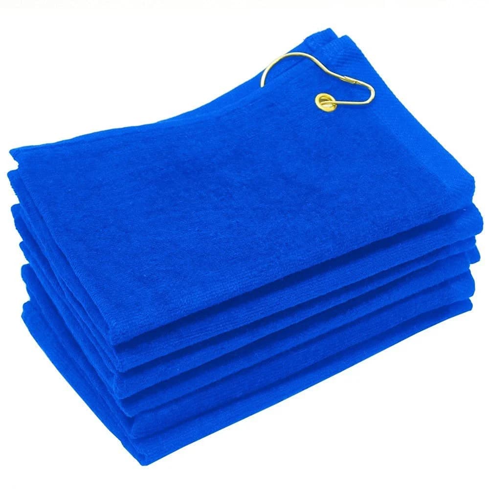 Royal Blue 11x18 Terry Velour Golf Towels with Grommet & Hook