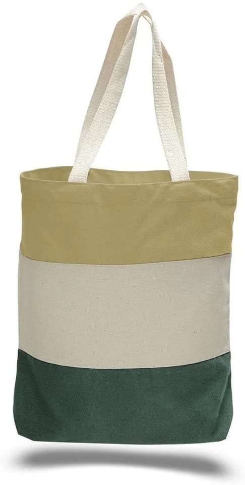 TRI Color Tote Bags – Heavy Canvas Tote Bags with Bottom Gusset - Image 1