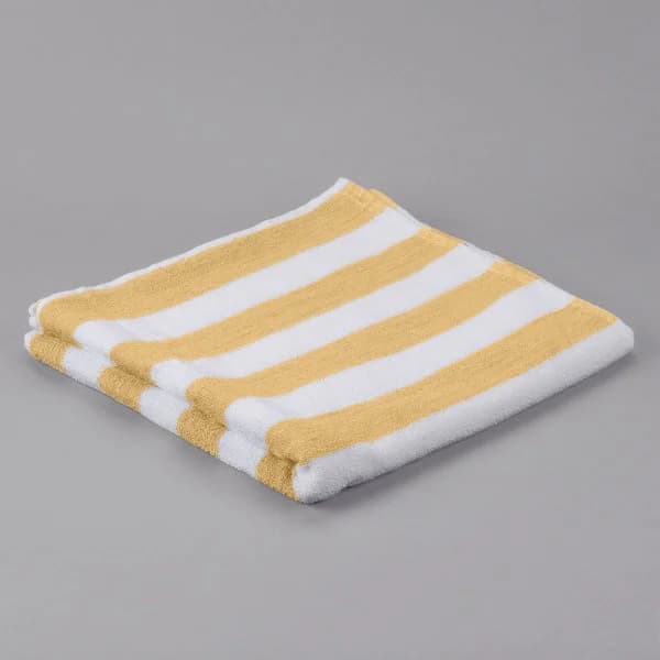 30x60 Yellow Cabana Stripe Pool Towels 9 lbs (100% Cotton) - Image 1