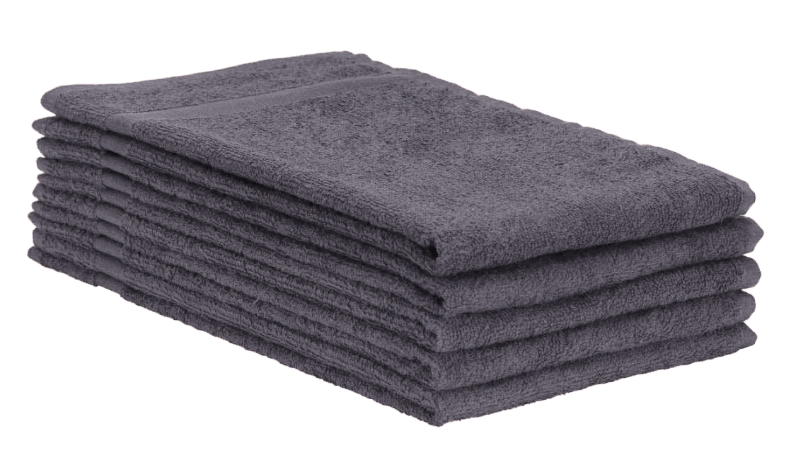 Gold Textiles Cotton Salon Towels (12-Pack, Dark Grey,16x27 inches) - Soft Absorbent Quick Dry Gym-Salon-Spa Hand Towel (100% (Dark Grey)
