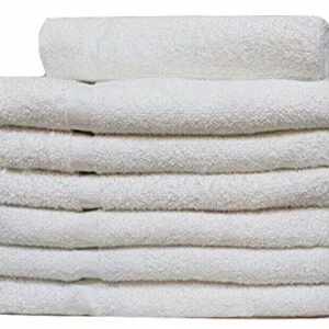 Bulk Bath Towels - Ecru Herringbone Dobby Border In Bulk